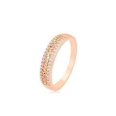 Позолоченное кольцо со сверкающим цирконом. цена и информация | Кольца | pigu.lt