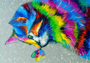 Яркий кот и бабочка, 1000 шт цена и информация | Пазлы | pigu.lt
