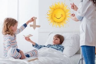 Акварельный Стикер Весёлое Солнце - Радостный стикер для Детской - Украшение для Детской Комнаты - 50 x 50 см цена и информация | Интерьерные наклейки | pigu.lt