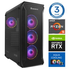 Компьютер INTOP AQUA Ryzen 5 7600X 16GB DDR5 500SSD M.2 NVME RTX4070 12GB no-OS цена и информация | Stacionarūs kompiuteriai | pigu.lt