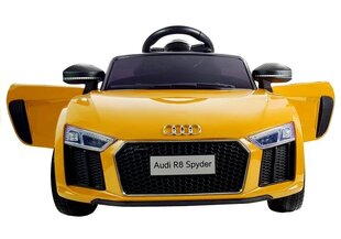 Vienvietis vaikiškas elektromobilis Audi R8, geltonas kaina ir informacija | Audi Vaikams ir kūdikiams | pigu.lt