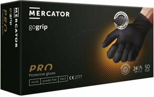 Перчатки MERCATOR® gogrip black Nitrila Gloves L цена и информация | Рабочие перчатки | pigu.lt