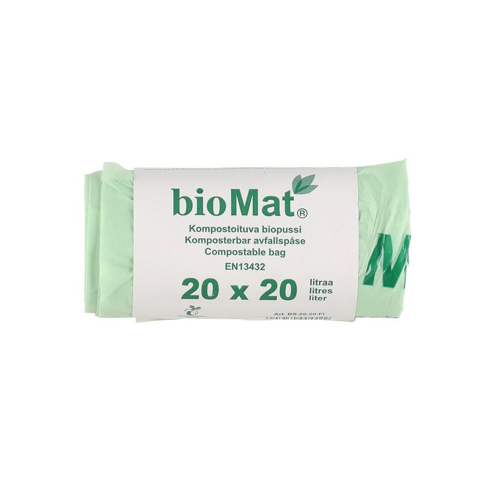 Biomat kompostuojami šiukšlių maišai, 20 L, 20 vnt. kaina ir informacija | Šiukšlių maišai | pigu.lt