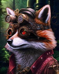 Deimantinė mozaika su rėmeliu TM Varvikas Steampunk racoon LG330e 40x50 cm kaina ir informacija | Deimantinės mozaikos | pigu.lt