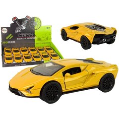 Automobilis su frikcine pavara Lean Toys 1:36, geltonas kaina ir informacija | Žaislai berniukams | pigu.lt