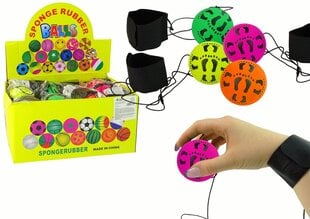 Мяч из искусственной кожи на резинке, 6 см, 4 цвета, ножки цена и информация | Игрушки для мальчиков | pigu.lt