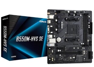 ASRock B550M-HVS SE kaina ir informacija | Pagrindinės plokštės | pigu.lt