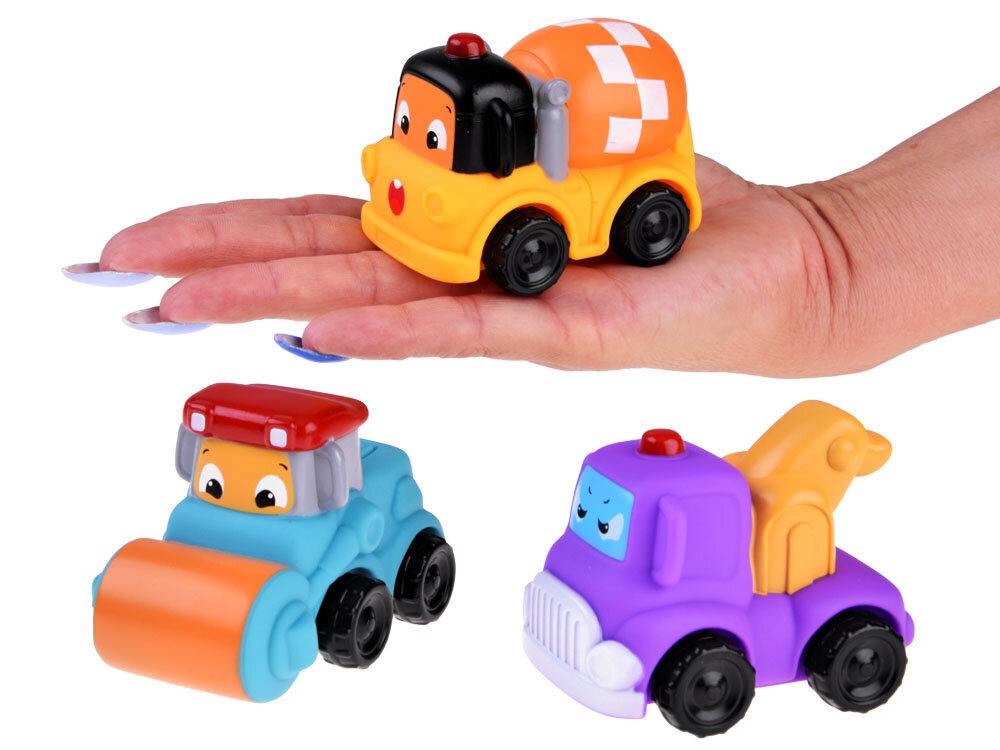 Minkštas automobilių rinkinys Jokomisiada, 3 vnt. kaina ir informacija | Žaislai kūdikiams | pigu.lt