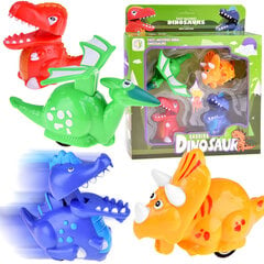 Važiuojančių dinozaurų rinkinys, 4 vnt. kaina ir informacija | Žaislai berniukams | pigu.lt