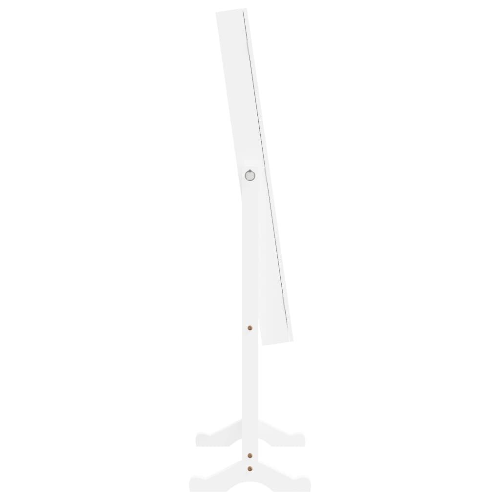 Veidrodinė papuošalų spintelė su LED vidaXL, balta kaina ir informacija | Veidrodžiai | pigu.lt