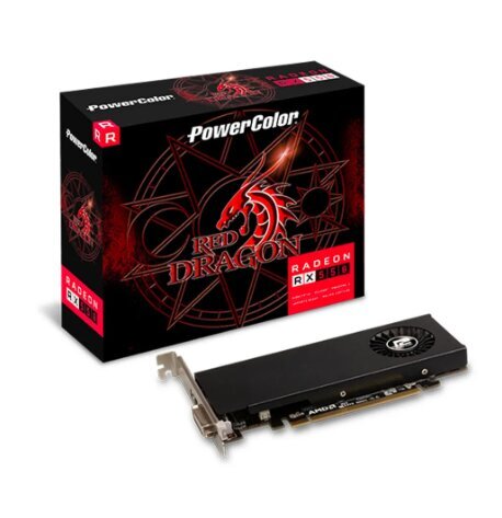 PowerColor Red Dragon Radeon RX 550 Low Profile (AXRX 550 4GBD5-HLE) kaina ir informacija | Vaizdo plokštės (GPU) | pigu.lt