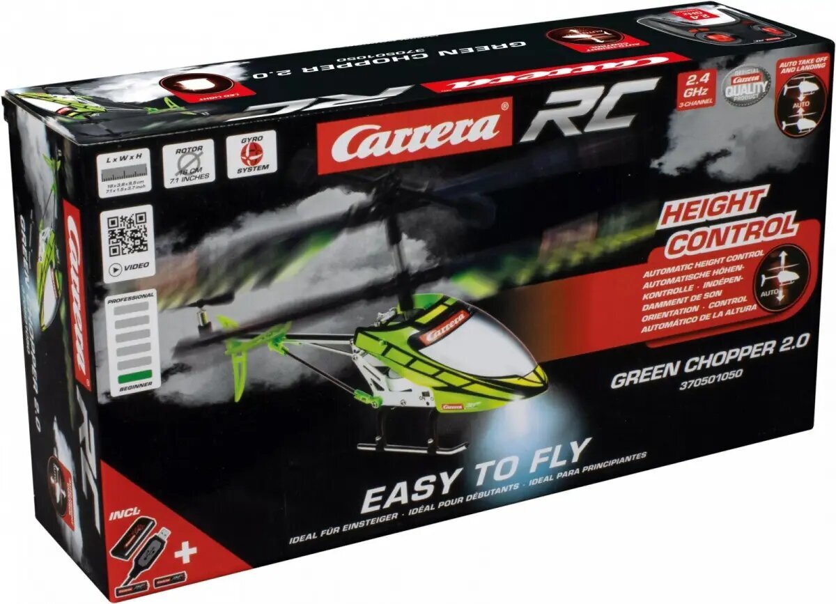 RC sraigtasparnis Carrera Chopper 2.0 2.4 GHz, žalias kaina ir informacija | Žaislai berniukams | pigu.lt