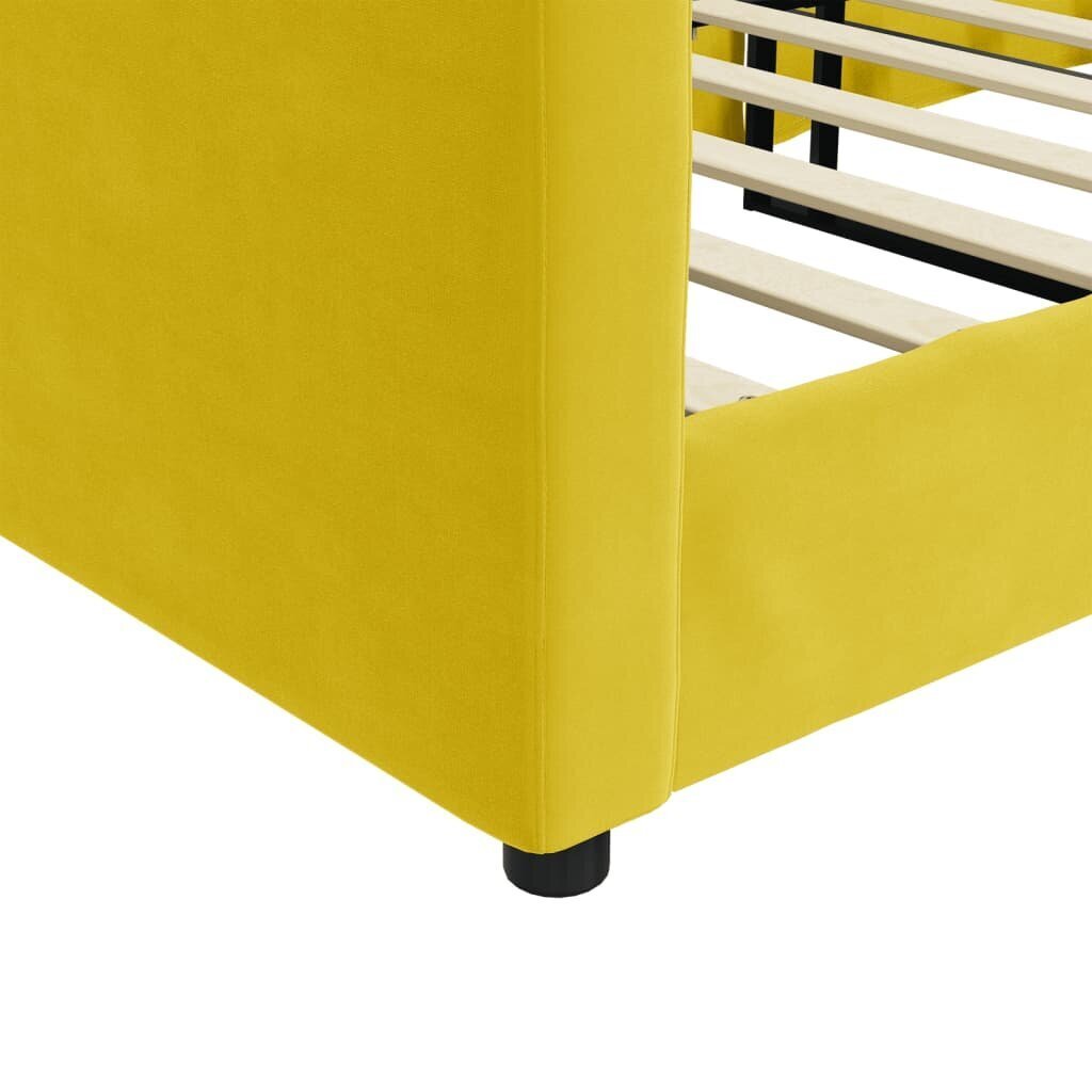 Sofa-lova vidaXL, 90x200 cm, geltona kaina ir informacija | Lovos | pigu.lt