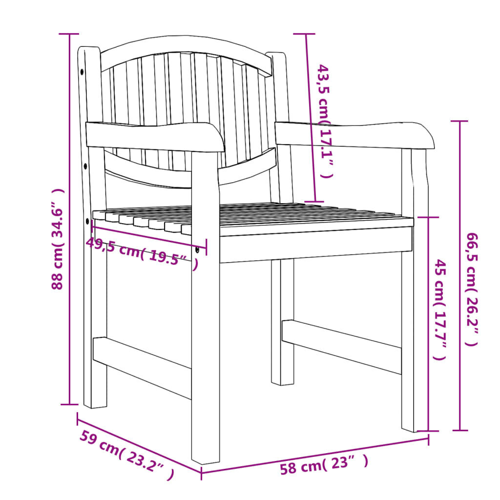 6-ių dalių sodo kėdžių komplektas vidaXL , rudas kaina ir informacija | Lauko kėdės, foteliai, pufai | pigu.lt