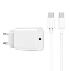 WIWU wall charger Wi-U001 PD 20W 1x USB-C white + cable USB-C - USB-C цена и информация | WiWU Мобильные телефоны, Фото и Видео | pigu.lt