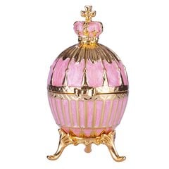 Ребристое яйцо-шкатулка в стиле Фаберже с императорской короной цена и информация | Другие оригинальные подарки | pigu.lt