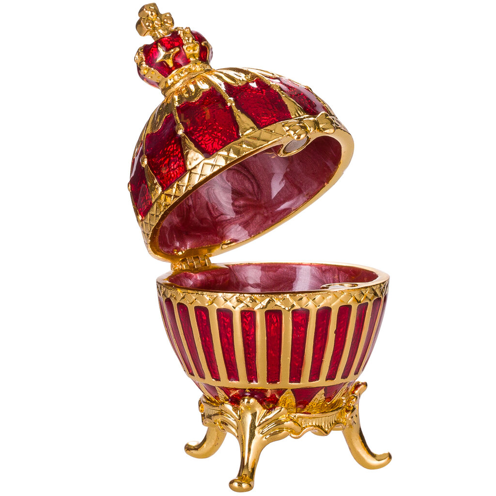 Faberge stiliaus Briaunuotas kiaušinis, papuošalų dėžutė su imperatoriška karūna цена и информация | Kitos originalios dovanos | pigu.lt