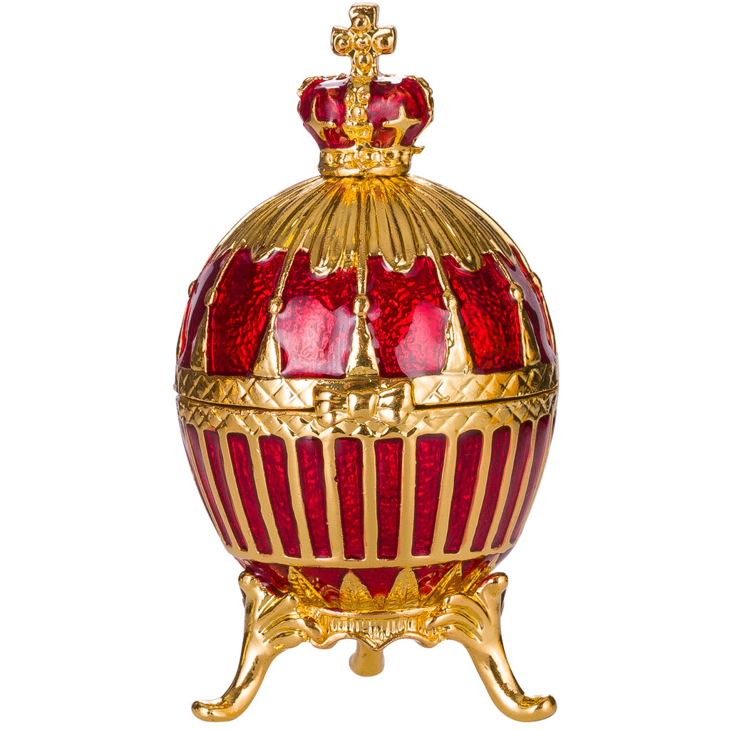 Faberge stiliaus Briaunuotas kiaušinis, papuošalų dėžutė su imperatoriška karūna kaina ir informacija | Kitos originalios dovanos | pigu.lt