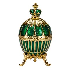 Faberge stiliaus Briaunuotas kiaušinis, papuošalų dėžutė su imperatoriška karūna kaina ir informacija | Kitos originalios dovanos | pigu.lt