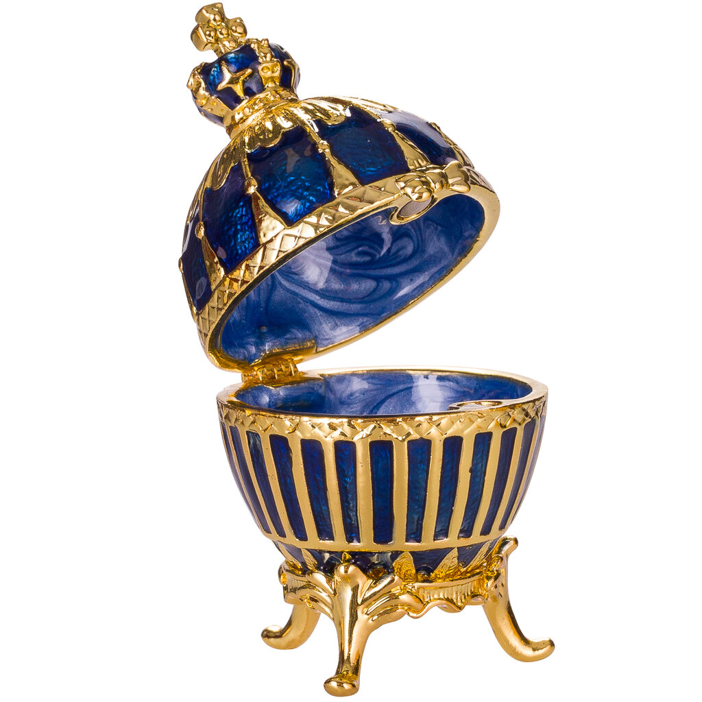 Faberge stiliaus Briaunuotas kiaušinis, papuošalų dėžutė su imperatoriška karūna kaina ir informacija | Kitos originalios dovanos | pigu.lt