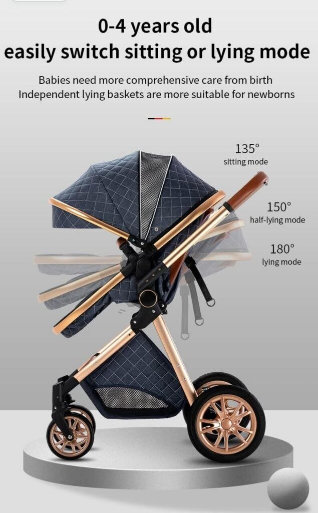Kūdikių vežimėlis 3in1, rudas цена и информация | Vežimėliai | pigu.lt