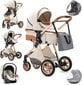 Kūdikių vežimėlis 3in1, baltas kaina ir informacija | Vežimėliai | pigu.lt