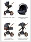 Kūdikių vežimėlis 3in1, pilkas kaina ir informacija | Vežimėliai | pigu.lt