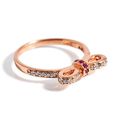 Europa Bow Ring серебряное кольцо, покрытое 18-каратным золотом цена и информация | Кольца | pigu.lt