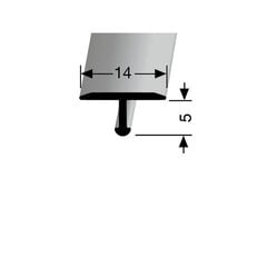 Алюминиевый профиль для соединения покрытий EB 290 F6 Kuberit цена и информация | Профили соединения | pigu.lt
