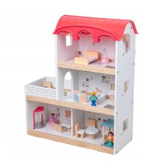 Medinis lėlių namas su liftu ir baldais, rožinis kaina ir informacija | Žaislai mergaitėms | pigu.lt