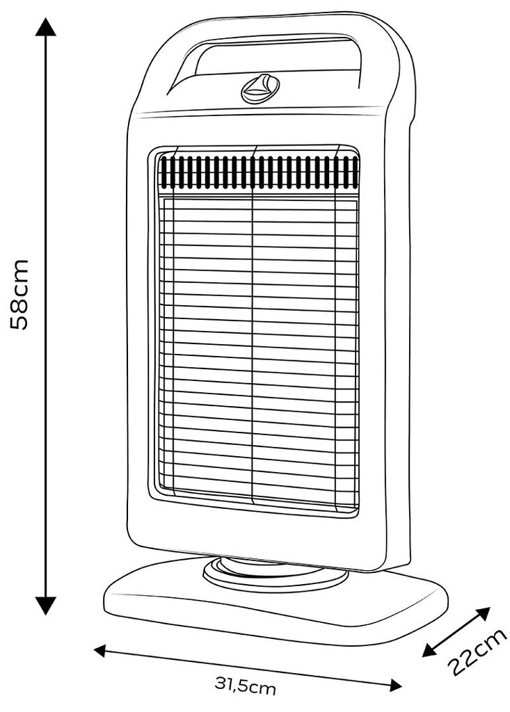 Halogeninis infraraudonųjų spindulių šildytuvas NEO 90-113, 1200 W kaina ir informacija | Šildytuvai | pigu.lt