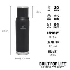 Thermos The Adventure To-Go Bottle 0,75 л черный цена и информация | Термосы, термокружки | pigu.lt