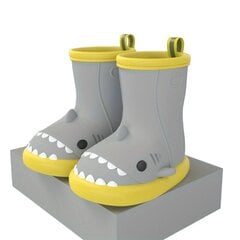 Guminiai batai vaikams Shark boots, pilki kaina ir informacija | Guminiai batai vaikams | pigu.lt