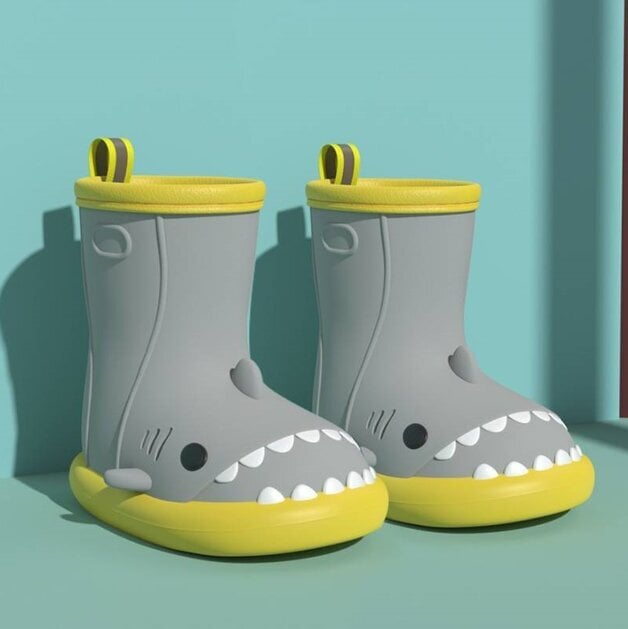 Guminiai batai vaikams Shark boots, pilki kaina ir informacija | Guminiai batai vaikams | pigu.lt