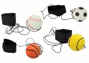 Мяч ПУ на резинке 6 см, 4 узора цена и информация | Игрушки для мальчиков | pigu.lt