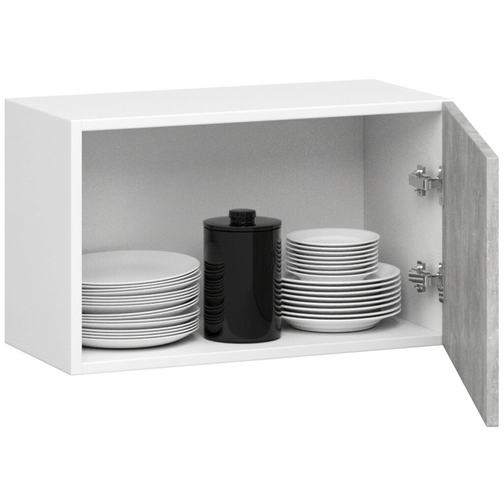 Virtuvinė spintelė Akord Oliwia W60 1D, balta/pilka kaina ir informacija | Virtuvinės spintelės | pigu.lt