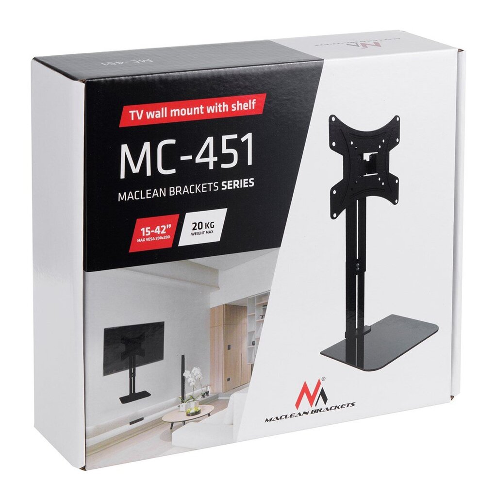 Maclean MC-451 15-42" kaina ir informacija | Televizorių laikikliai, tvirtinimai | pigu.lt