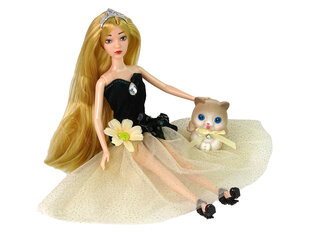 Lėlė Emily ilgais šviesiais plaukais su kačiuku kaina ir informacija | Žaislai mergaitėms | pigu.lt