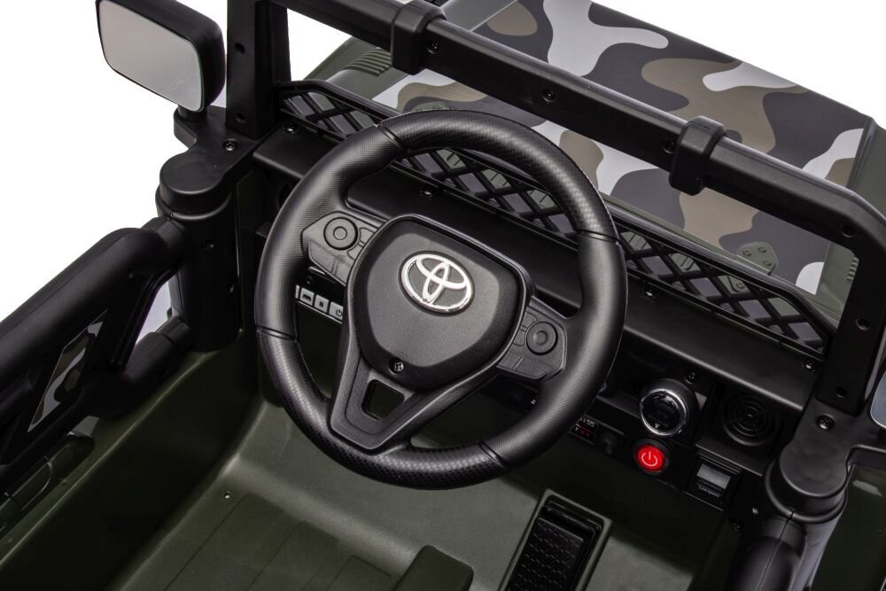 Dvivietis vaikiškas elektrinis visureigis Toyota FJ Moro 4x4, žalias kamufliažas kaina ir informacija | Elektromobiliai vaikams | pigu.lt