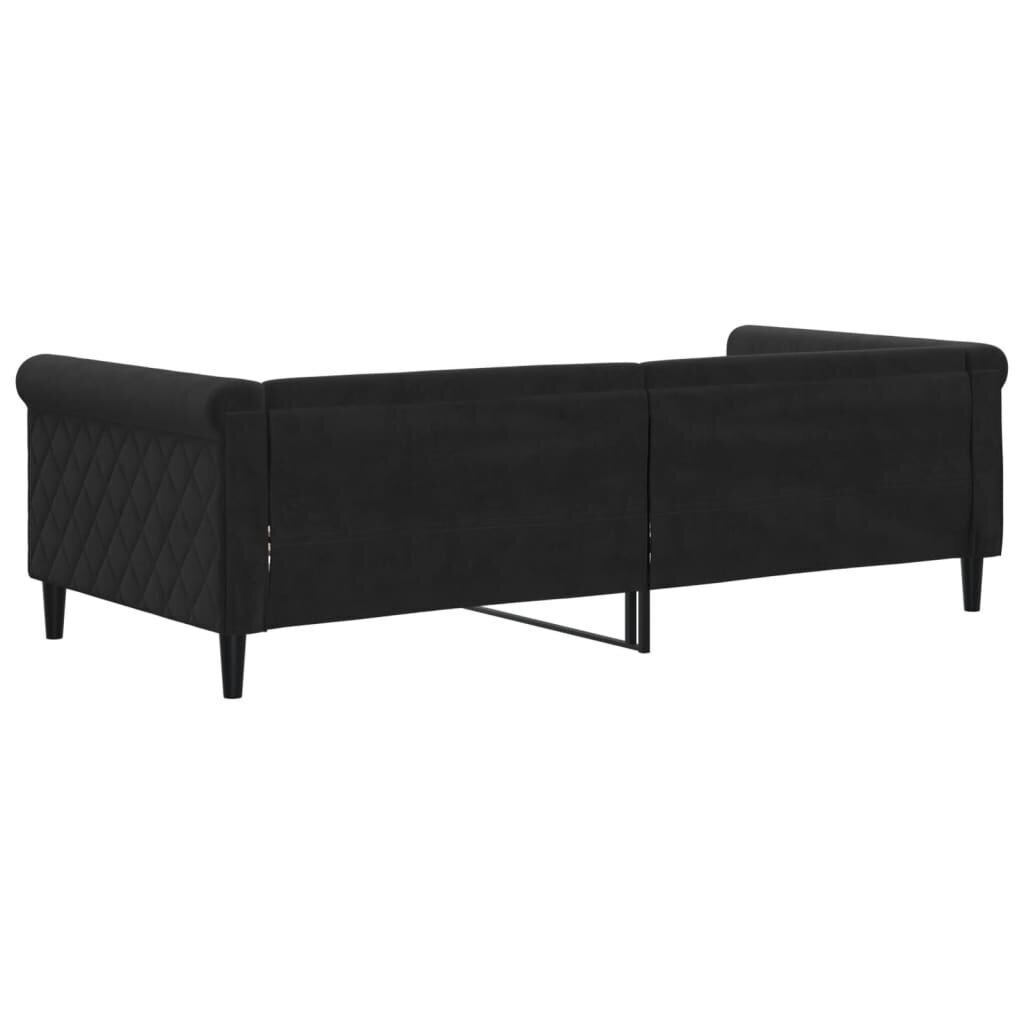 Sofa-lova vidaXL, 90x200 cm, juoda kaina ir informacija | Lovos | pigu.lt