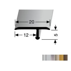 Алюминиевый профиль для соединения покрытий EB 291 F4 Kuberit, 270 cм, серебристого цвета цена и информация | Профили соединения | pigu.lt