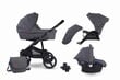 Vaikiškas universalus vežimėlis Lonex SOFT 3in1, dark grey kaina ir informacija | Vežimėliai | pigu.lt