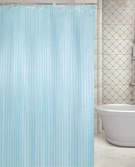 Dušo užuolaida Stripe Blue, 1.8 - 2 m kaina ir informacija | Vonios kambario aksesuarai | pigu.lt