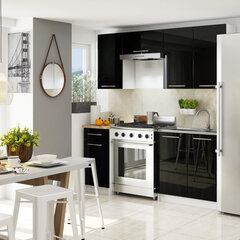Virtuvinė spintelė Akord Oliwia W40, balta/juoda kaina ir informacija | Virtuvinės spintelės | pigu.lt