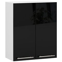 Кухонный шкаф Akord Oliwia W60, белый/черный цвет цена и информация | Кухонные шкафчики | pigu.lt