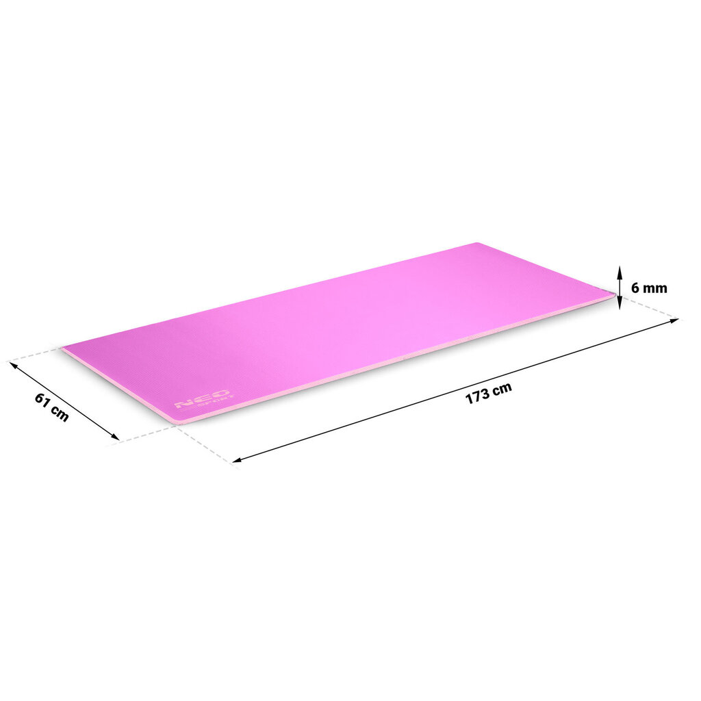 Kilimėlis mankštai Neo-Sport, 173 x 61 x 0.6 cm, violetinė/rožinė kaina ir informacija | Kilimėliai sportui | pigu.lt