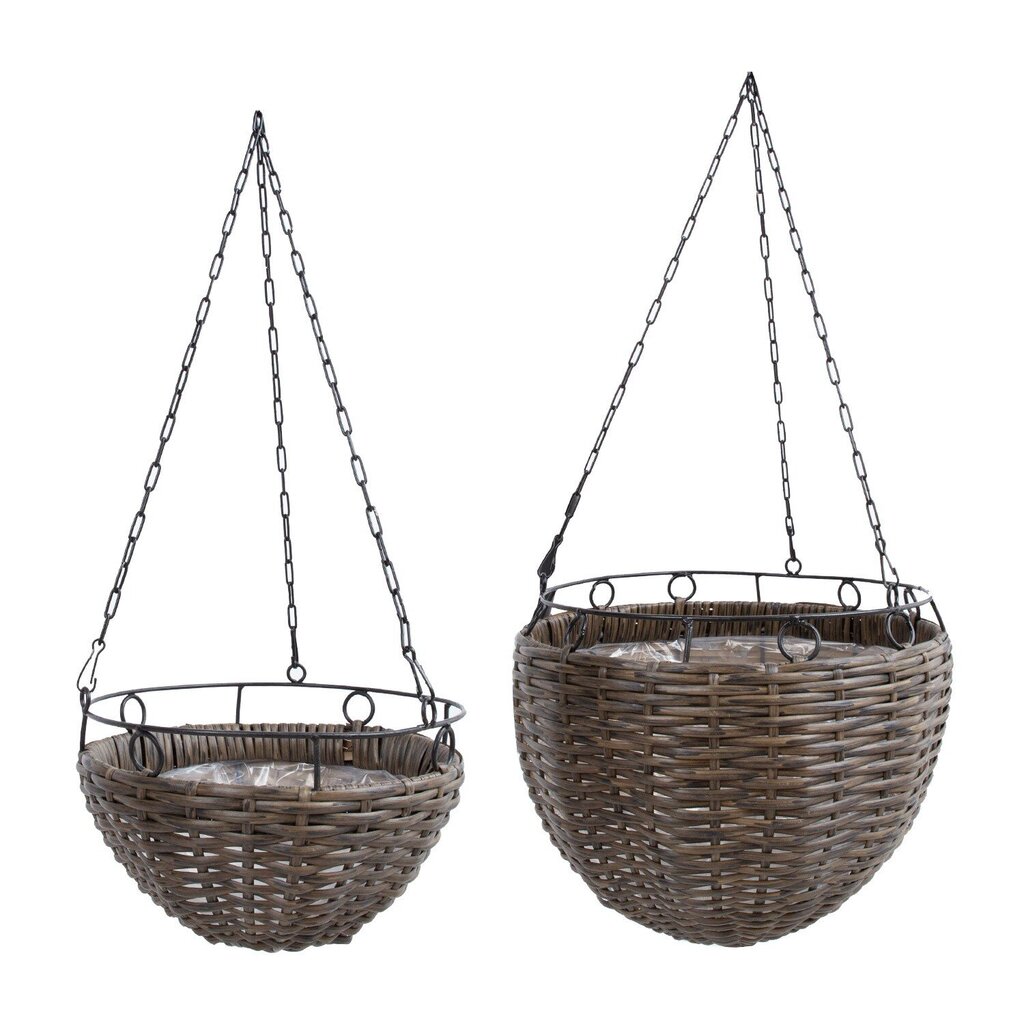 Pakabinamas vazonų rinkinys Wicker 30x27cm, 25x15cm, 2 vnt. цена и информация | Vazonai | pigu.lt