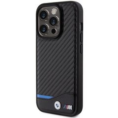 BMW BMHCP15L22NBCK iPhone 15 Pro 6.1" czarny|black Leather Carbon цена и информация | Чехлы для телефонов | pigu.lt