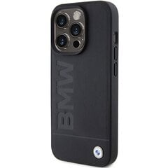 BMW BMHCP15LSLLBK iPhone 15 Pro 6.1" czarny|black Leather Hot Stamp цена и информация | Чехлы для телефонов | pigu.lt