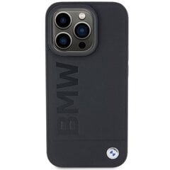 BMW BMHCP15LSLLBK iPhone 15 Pro 6.1" czarny|black Leather Hot Stamp цена и информация | Чехлы для телефонов | pigu.lt